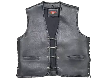 Nahkaliivi 3mm biker liivi musta pehmeä - Nahkaliivit - LI61 - 1