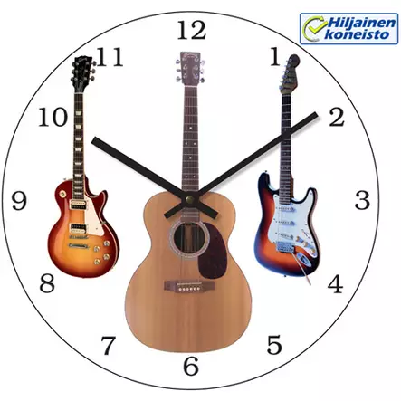 Seinäkello kitarat 30cm lasitaulu - Kellot - KE131 - 2