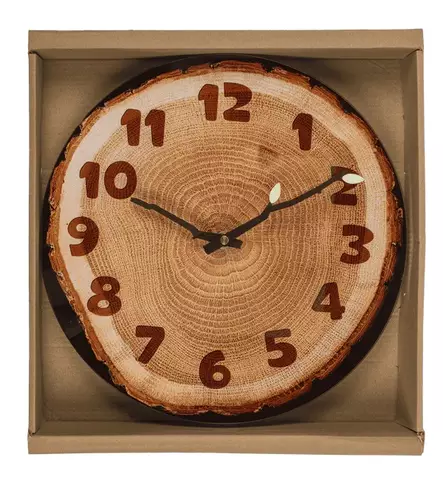 Seinäkello Tree Slice (30 cm lasitaulu) - Kellot - KE201 - 2