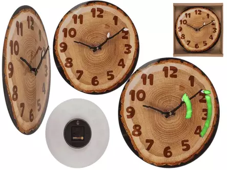 Seinäkello Tree Slice (30 cm lasitaulu) - Kellot - KE201 - 1