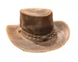 Hattu, Cowboy hattu, ruskea nahka - Hatut - HAT141 - 2