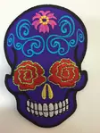 Kangasmerkki, Sugar Skull, lila - Kangasmerkit - K1101 - 1