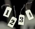 Puiset numerolaatat narussa (1,2,3,4) - Koriste-esineet - PRT1131 - 2
