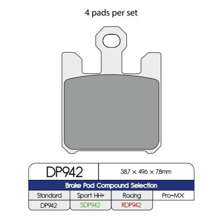 BRAKE PAD DP SINTERED REPLACEMENT STREET TOURING OFF-ROAD/ATV - Jarrupalat - 17212561 - 1