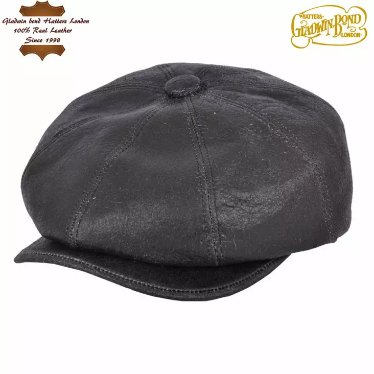 Flatcap nahkalätsä, musta - Flat Capit - LC761 - 1