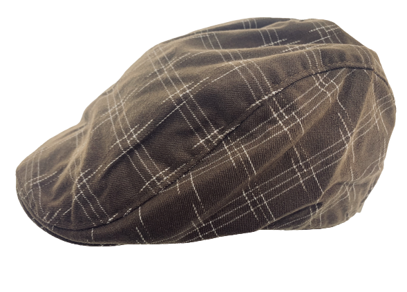 Flatcap ruskea beiget viivat - Flat Capit - LC601 - 1