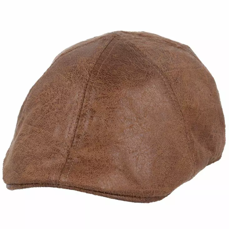 Flatcap ruskea nahkajäljitelmä Cracked - Flat Capit - LC651 - 1