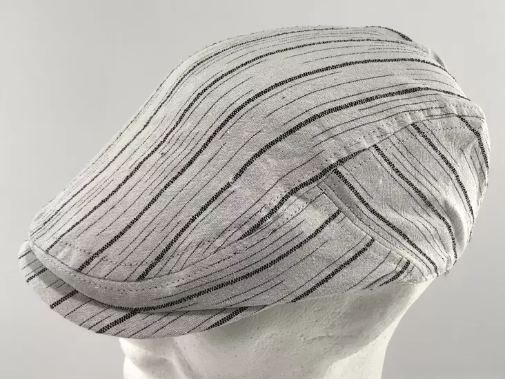 Flatcap, valkoinen mustaraita - Flat Capit - LC521 - 1