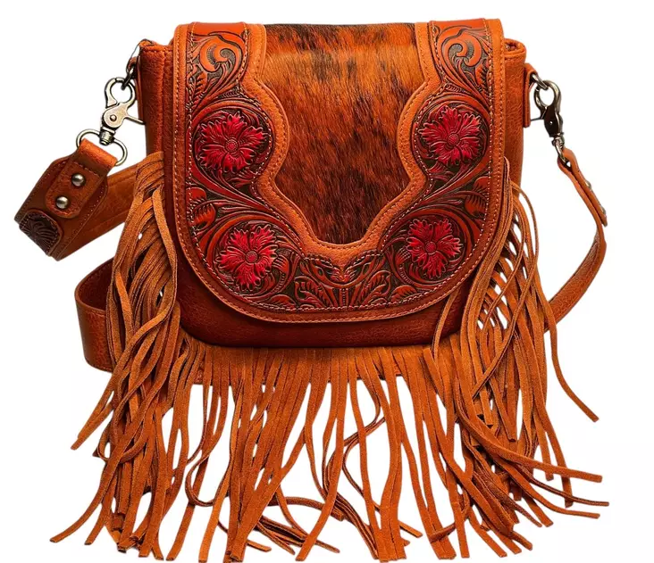 Hapsullinen käsilaukku, ruskea cow - Laukut - NL911 - 1