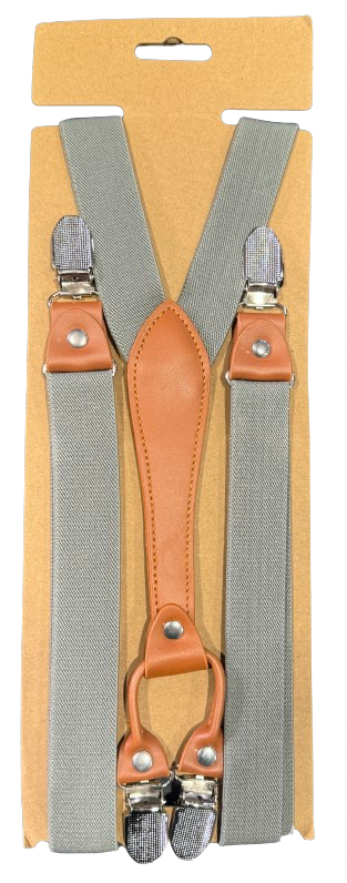 Henkselit harmaa Y-malli 2 takalukkoa - Henkselit - HEN51 - 1