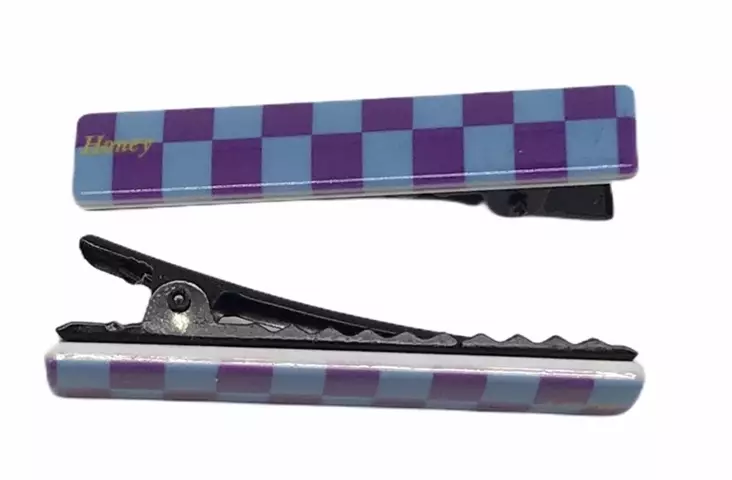 Hiusklipsit, ralliruutu sin/lila 2 kpl - Hiuskoristeet - PIN261 - 1