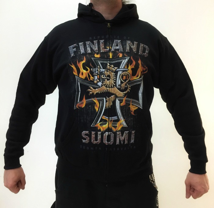 Miesten huppari-Maltanristi-liekit-Suomi Finland-etukuva - Hupparit - CU501 - 1