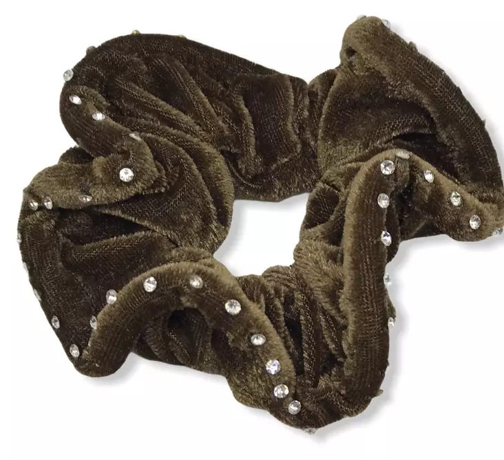 Kamelinruskea samettiscrunchie - Hiuskoristeet - PIN351 - 1