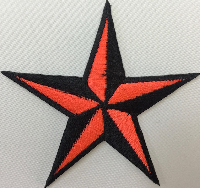 Kangasmerkki, Nautical Star, oranssi-mus - Kangasmerkit - K1271 - 1