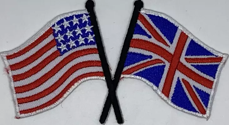 Kangasmerkki USA Brittiliput ristissä - Kangasmerkit - K1481 - 1