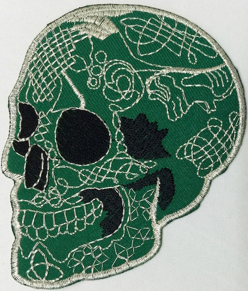 Kangasmerkki, vihreä kallo - Kangasmerkit - K1261 - 1