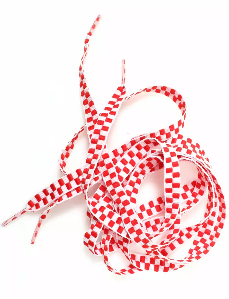 Kengännauhat, punavalko ralliruutu - Kenkätarvikkeet - KNA31 - 1