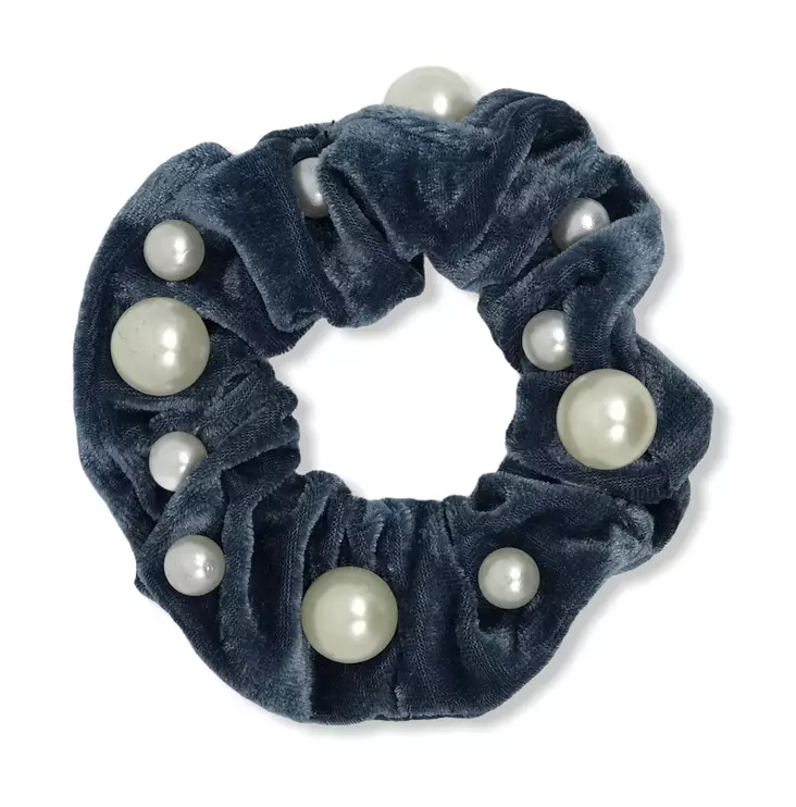 Keskisininen hiusdonitsi helmillä - Hiuskoristeet - PIN321 - 1