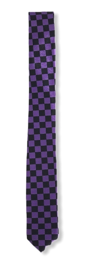 Kravatti, lila/mu ruutu - Kravatit ja bolo - KRA31 - 2