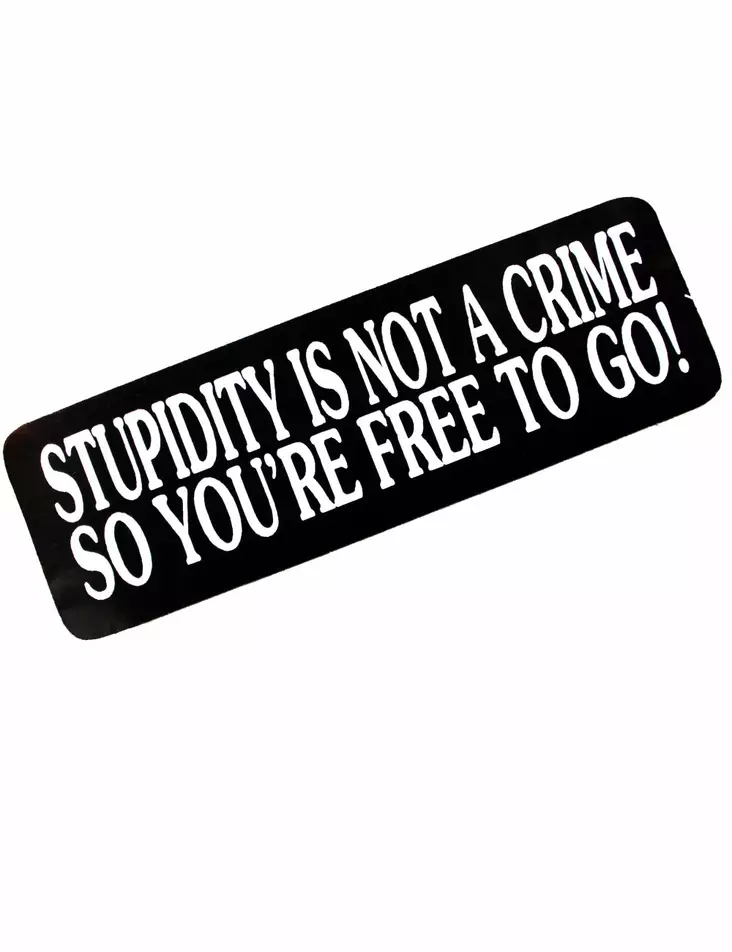 Kypärätarra, Stupidity Is Not A Crime - Tarrat - TAR81 - 1