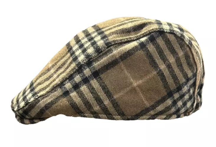 Lätsä Beige ruutu, villasekoite - Hatut - LC741 - 1