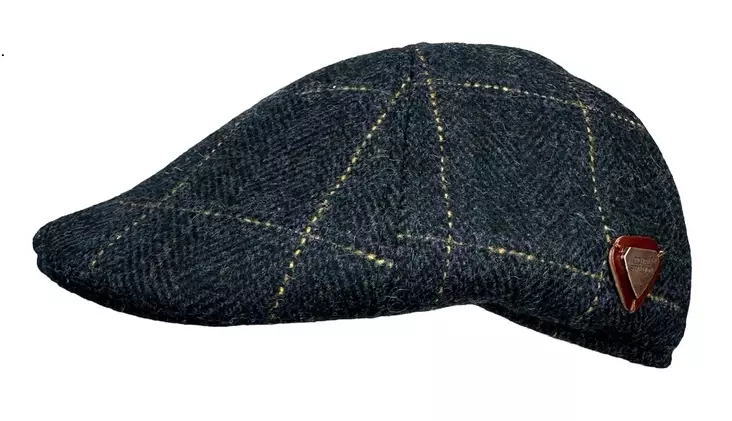 Lätsä sininen tweed ruutuviivoin - Flat Capit - LC821 - 1