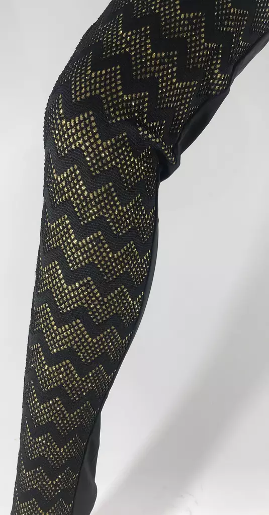 Leggingsit Musta/kulta sahalaita reiluko - Leggingsit - LEG531 - 1