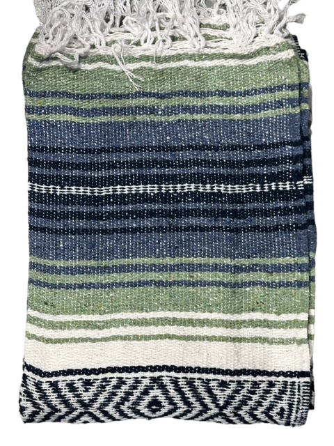 Mexico viltti, L.Olive/Slate Blue/White - Kodin tekstiilit - MEX51 - 1