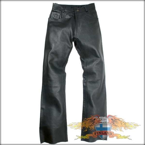 Nahkahousut-leve=C3=A4lahkeiset-HO1-etupuoli - Nahkahousut - HO1 - 1