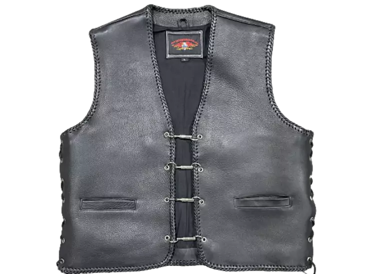 Nahkaliivi 3mm biker liivi musta pehmeä - Nahkaliivit - LI61 - 1