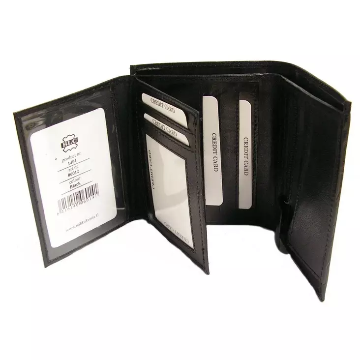 Nahkalompakko RFID suojattu, musta - Lompakot ja rahakukkarot - KN331 - 1