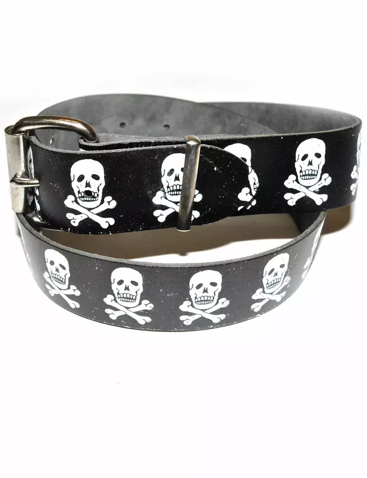 Nahkavyö, Musta nahkavyö, Jolly Roger - Nahkavyöt - KV21 - 1