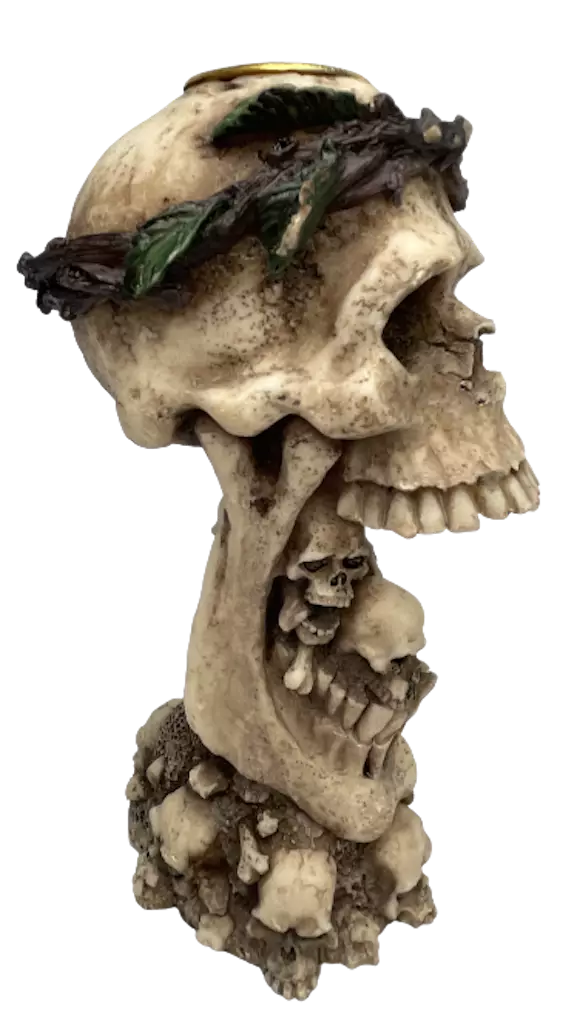 Pääkallokynttilanjalka 17,5x10x8cm - Kallot, Halloweenrekvisiitta - PRT1181 - 1