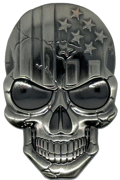 Pääkallomerkki alumiinia USA harmaa/hope - Tarrat - TAR321 - 1