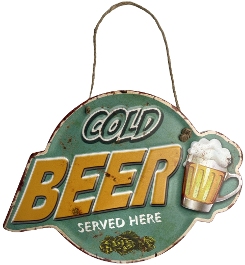 Peltikyltti cold BEER served here - Taulut, kehykset - PELT221 - 1