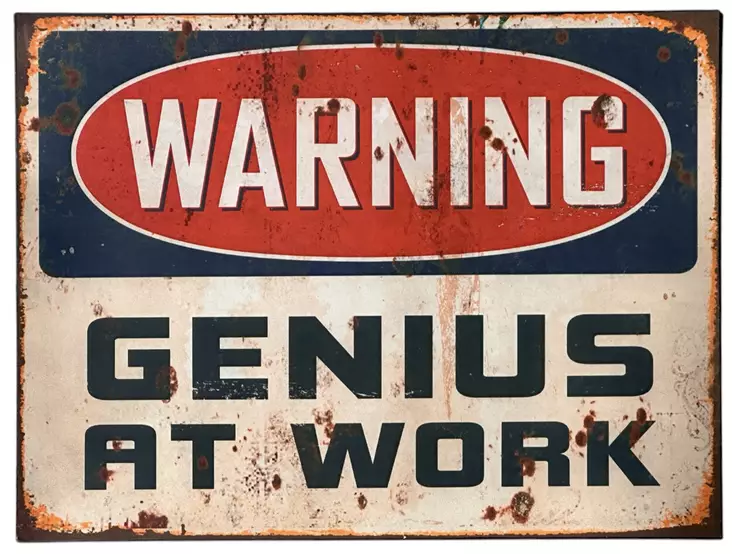 Peltikyltti Genius at Work - Taulut, kehykset - PELT441 - 2