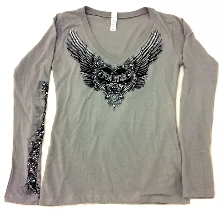 Pitkähiha,Hot Leathers, Silver Flight - Pitkähihaiset paidat - NP711 - 1