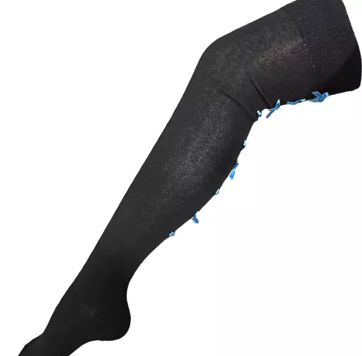 Pitkät sukat, 38/41, sin. pikku rusetit - Sukat - SU151 - 1