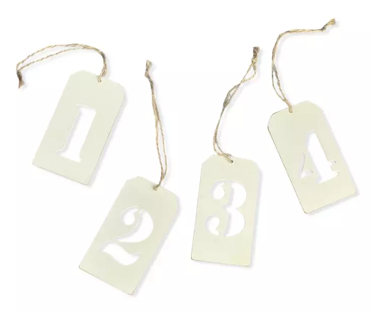 Puiset numerolaatat narussa (1,2,3,4) - Koriste-esineet - PRT1131 - 1