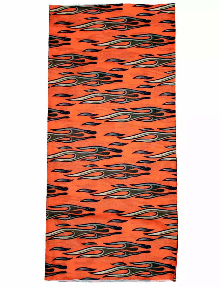 Putkihuivi, Oranssi, harmaat liekit - Putkihuivit - B141 - 1