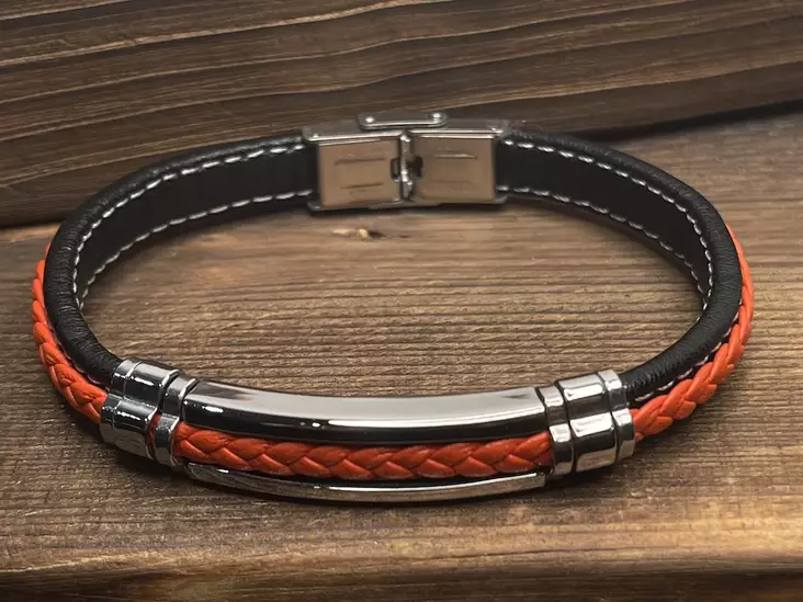 Rannekoru oranssimusta 10mm leveä - Rannekorut - BA311 - 1