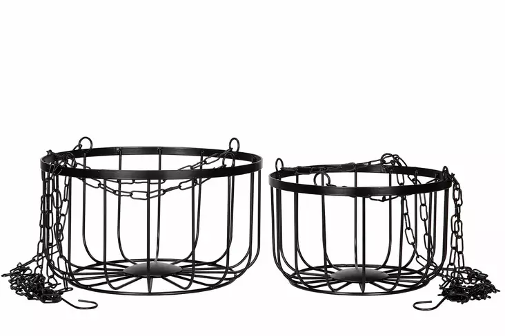 Roikkuva metallikori ketjussa - Korit ja tarjottimet, sisustuslaatikot - PRT1261 - 1