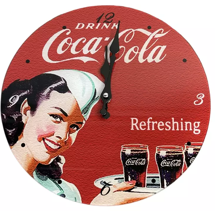 Seinäkello Drink Coca-Cola lasitaulu - Kellot - KE171 - 1