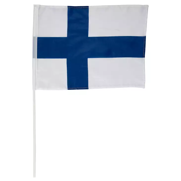 Suomen Lippu 40x30 Muovivarsi 60 Cm Finnish Flag 40 X 30 Cm 