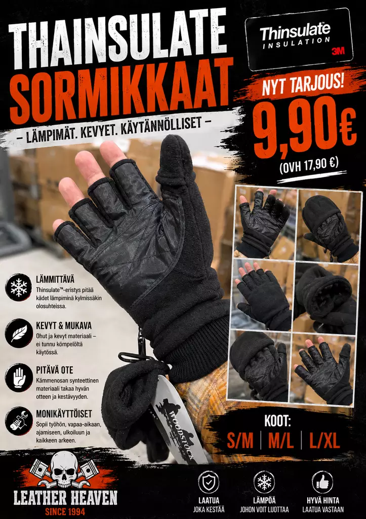 Thinsulate-sormikkaat, musta - Käsineet - 05301 - 1