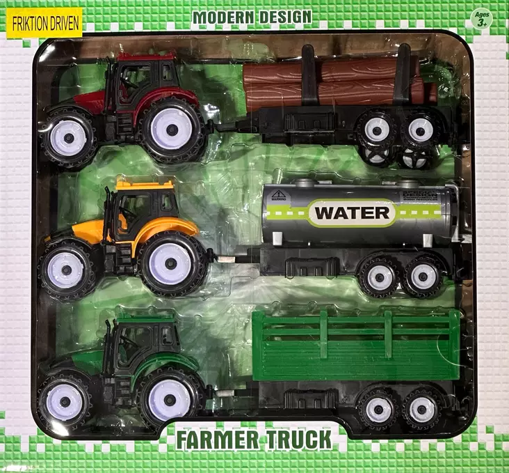 Traktorisetti, kolme erilaista - Pienoismallit - LELU321 - 1