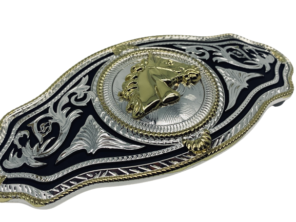 Vyönsolki hevosen pää musta pohja - Soljet - VS861 - 1