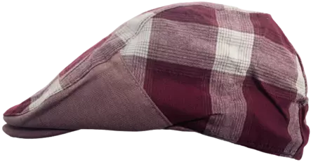 Flatcap puna valko ruudullinen isoruutu - Flat Capit - LC602 - 2