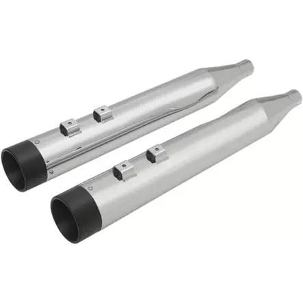 MUFFLERS SLIP-ON 4" CHROME W/BLACK BILLET END CAPS - Pakoputket ja niiden osat - 18011262 - 1