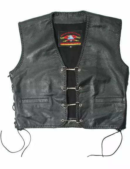 Nahkaliivi, Biker liivi punotut reunat - Nahkaliivit - LI2 - 1